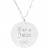 Collana rotonda in argento inciso