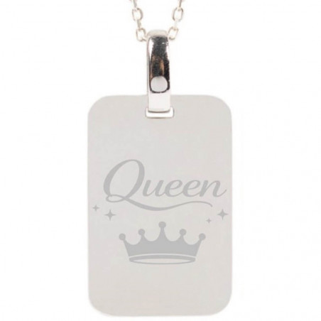 Collana rettangolare in argento inciso