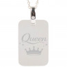 Collana rettangolare in argento inciso