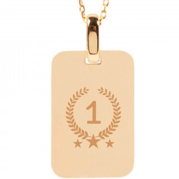 Collana personalizzata con foto e incisione in oro placcato 18K