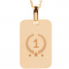 Collana rettangolare in oro placcato con testo inciso