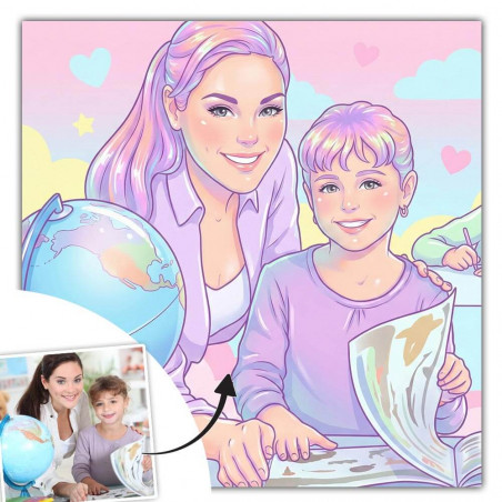 Quadro Kawaii pastel personalizzato
