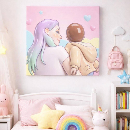 Quadro Kawaii pastel personalizzato
