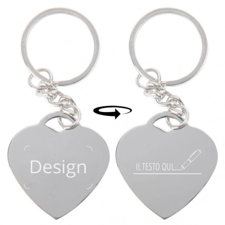 Portachiavi con cuore design inciso