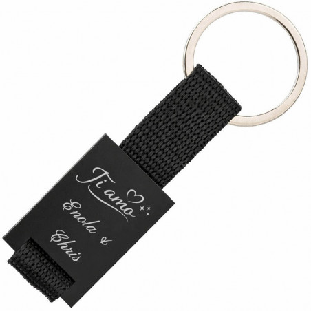 Portachiavi in metallo nero personalizzato