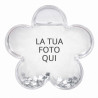 palla di neve con foto di fiori