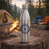 Bottiglia thermos grigio foto