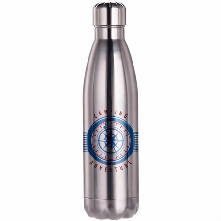 Bottiglia thermos grigio foto