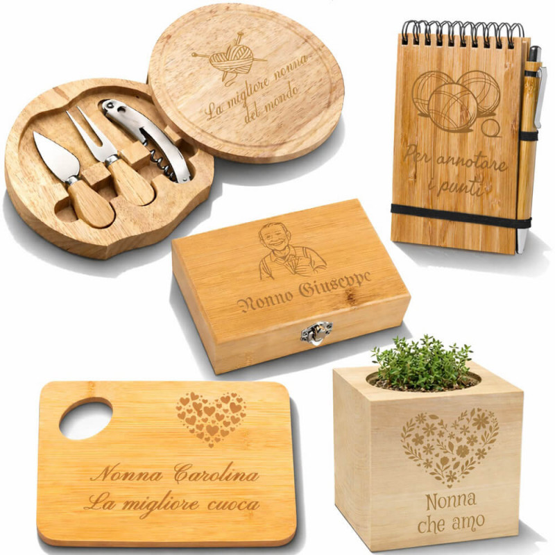 Regalo nonni in legno personalizzato – idea regalo incisa
