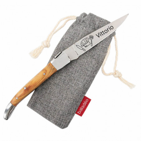 coltello in legno di ulivo