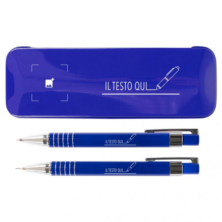 Penna blu per comunione e portamine