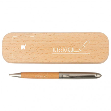 Carillon portapenne in legno inciso battesimo