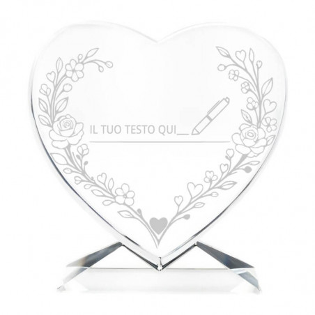 Cuore in vetro da personalizzare
