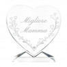 Cuore in vetro inciso mamma