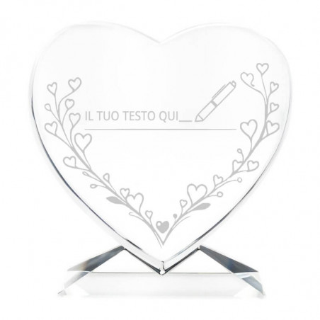 Cuore in vetro personalizzabile per la mamma