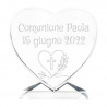 Cuore in vetro inciso comunione