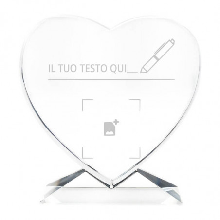 Cuore in vetro per la comunione da personalizzare