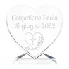 Cuore in vetro personalizzato per la comunione