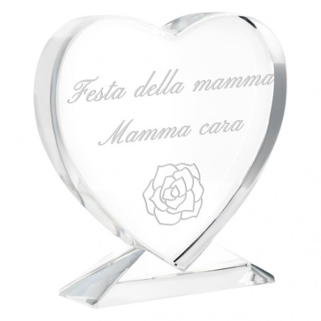 Cuore di vetro personalizzato