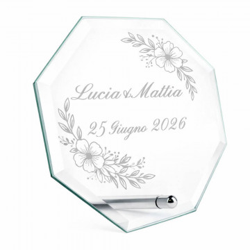 Cornice in vetro floreale personalizzata – idea regalo di nozze