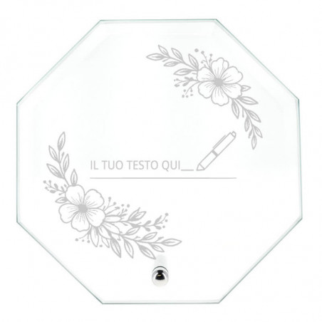 Cornice in vetro originale con fiori da personalizzare