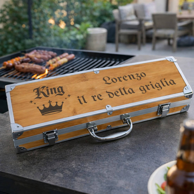 Cofanetto papà re del barbecue personalizzato
