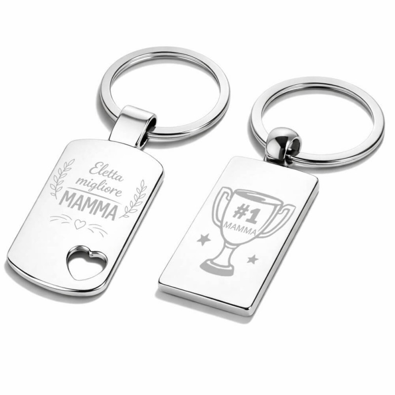 Portachiavi mamma personalizzati incisi in metallo  | Regalo personalizzato per la Festa della Mamma