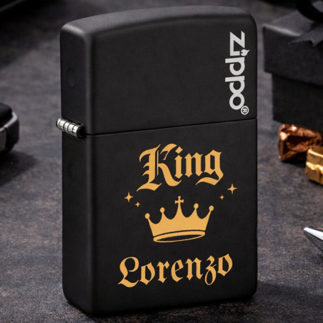 Accendino Zippo nero personalizzato per la Festa del Papà