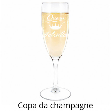 Copa da champagne Queen con incisione