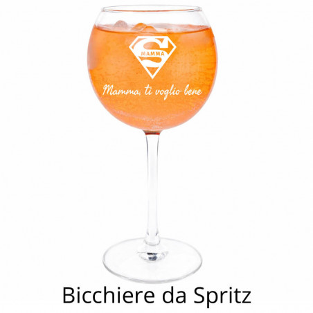 Bicchiere da Spritz Super mamma personalizzato