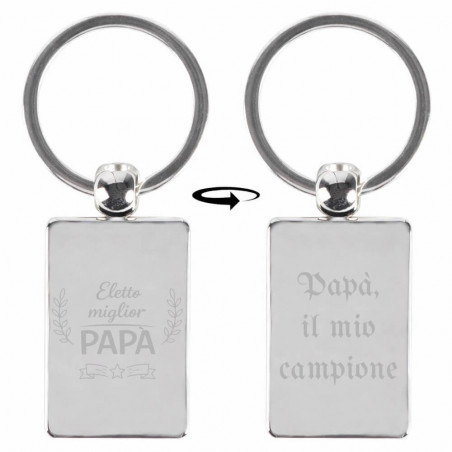 Portachiavi rettangolare Eletto miglior papà