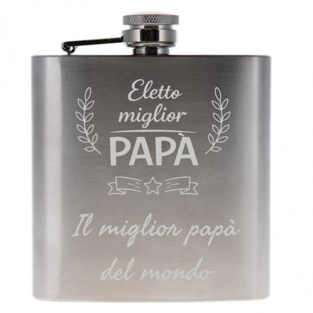 Fiaschetta in acciaio personalizzata Eletto miglior papà