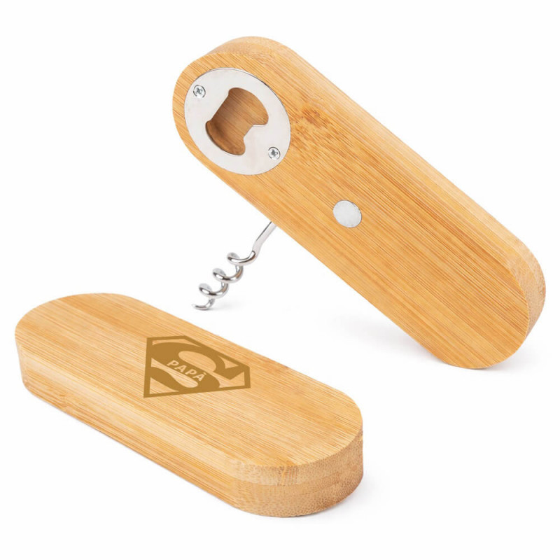 Apribottiglie papà personalizzato in legno con incisione | Regalo personalizzato per la festa del papà