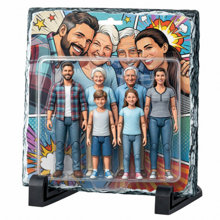 Lavagnetta 15 cm x 15 cm personalizzata con effetto action figure