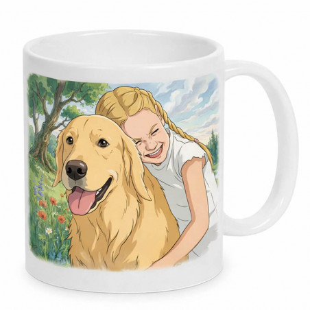 Tazza con effetto cartone animato giapponese, delicata e poetica