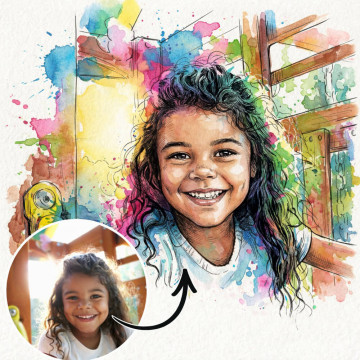 Regali personalizzati effetto acquerello colorato foto