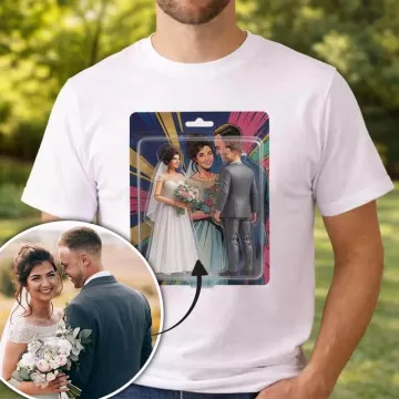 T-shirt uomo effetto figurine articolate