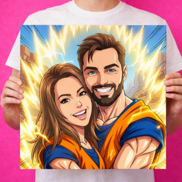 Ritratto fotografico personalizzato guerriero supremo | Effetto manga unico