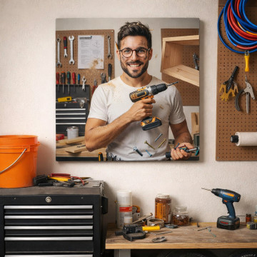 Quadro papà tuttofare personalizzato | Ritratto divertente da foto