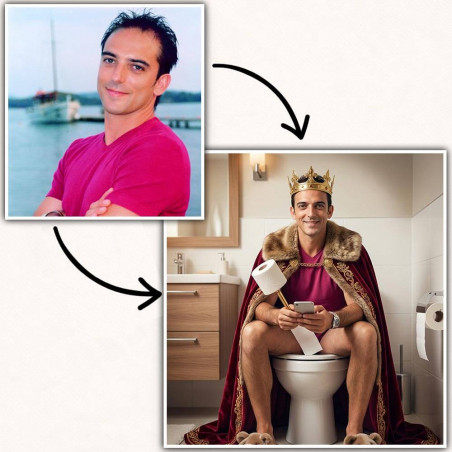 Quadro Re del WC personalizzato