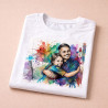 Nuovo design con effetto acquerello colorato su maglietta da uomo