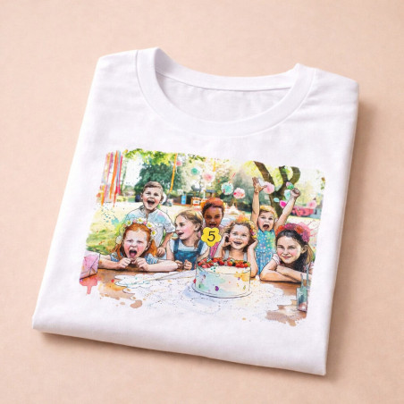 Nuovo design con effetto acquerello colorato su maglietta da donna