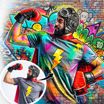 T-shirt uomo personalizzata effetto street art