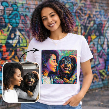 Maglietta da donna con effetto street art