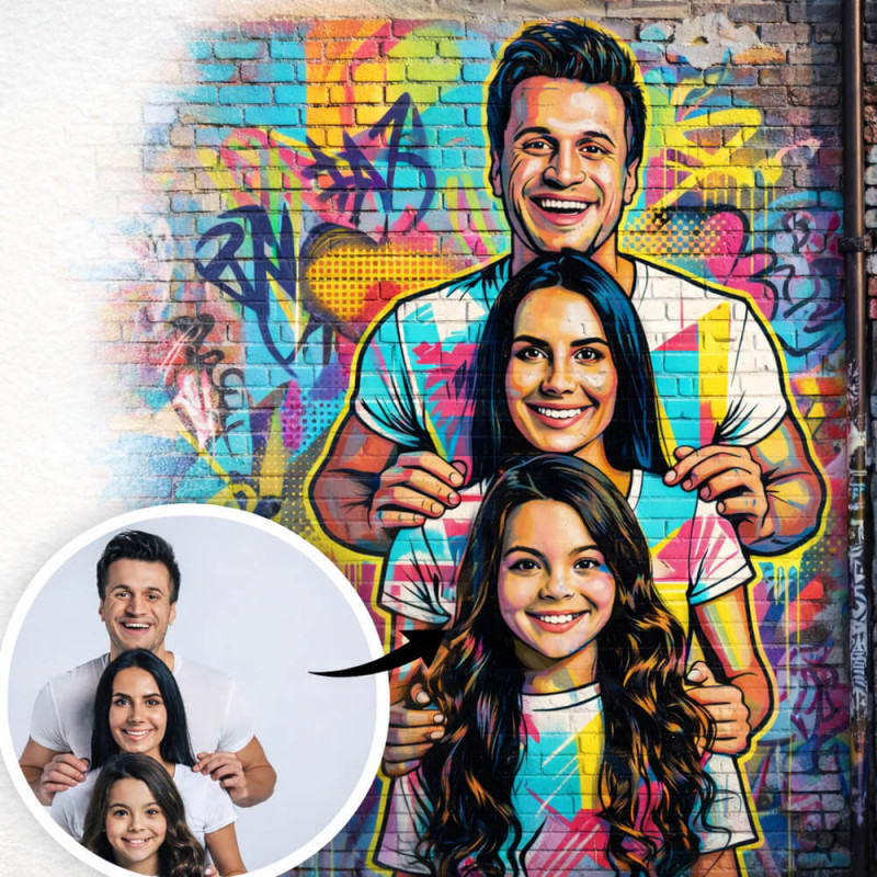 Tee-shirt donna personalizzata effetto street art