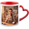 Tazza con manico a forma di cuore rosso personalizzata con effetto Shiva multitasking per la mamma