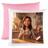 Cuscino rosa 40 cm x 40 cm effetto multitasking Shiva personalizzato
