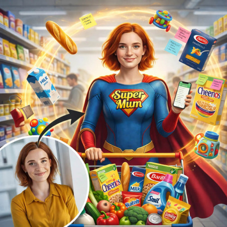Elaborazione della tua foto con la nostra IA per un effetto Super Mamma