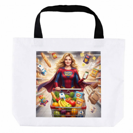 Borsa da spiaggia personalizzata con effetto Super Mamma