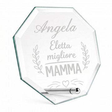 Trofeo in vetro originale personalizzato con incisione laser